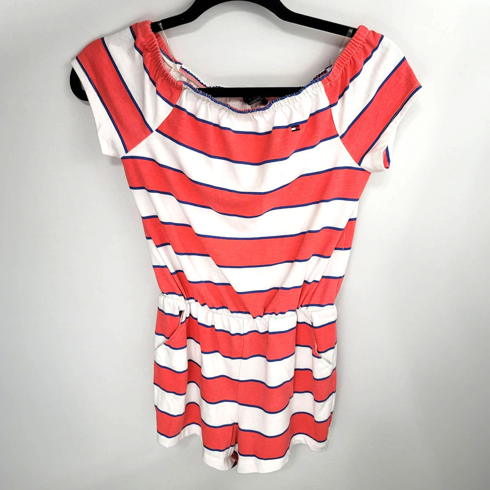 TOMMY Hilfiger Girl's Striped Romper Size L (12/14)
